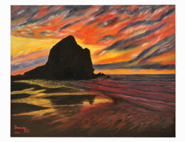 Lion Rock at Piha after sunset